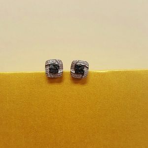 NWOT White and Blue Diamond Earrings